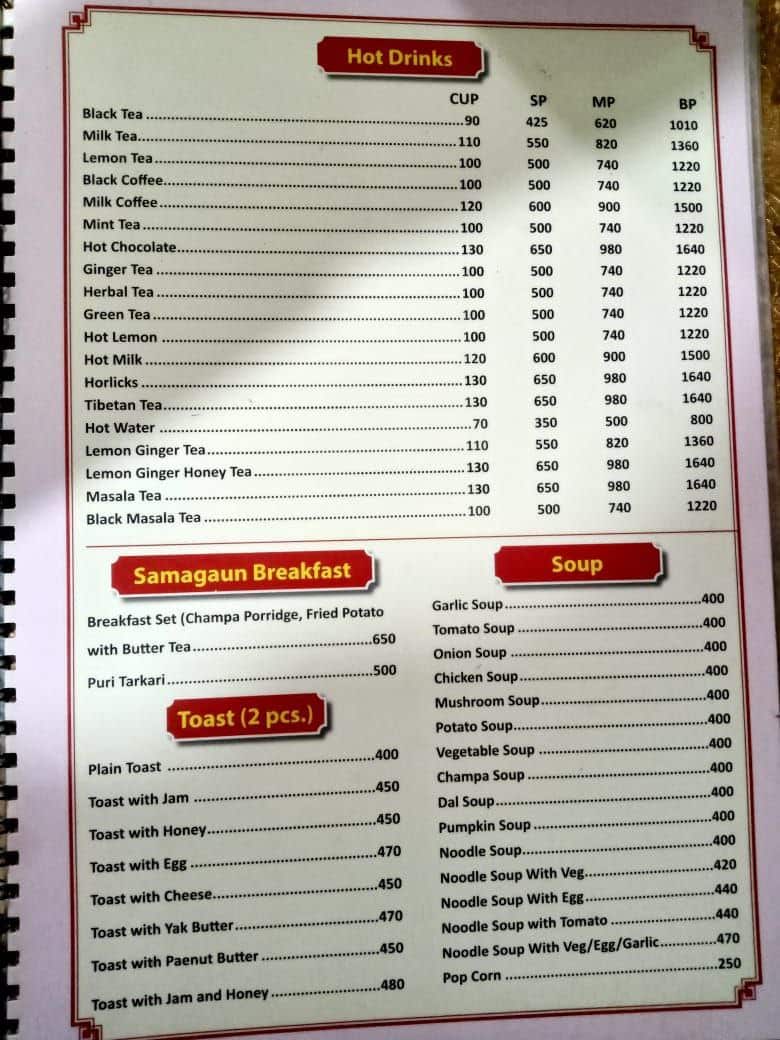 Manaslu Trek Food Food in Manaslu